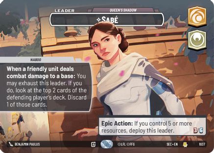 Sabe - Queen's Shadow (Showcase) (1037) [Secrets of Power] Foil Star Wars: Unlimited Single Disney