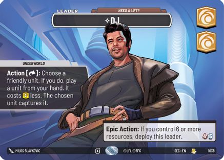 DJ - Need a Lift? (Showcase) (1038) [Secrets of Power] Foil Star Wars: Unlimited Single Disney