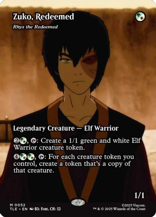 Zuko, Redeemed - Rhys the Redeemed (Borderless) (TLE-052) [Avatar: The Last Airbender: Eternal-Legal] Foil MTG Single Wizards of the Coast