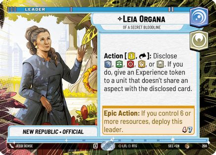 Leia Organa - Of A Secret Bloodline (Hyperspace) (268) [Secrets of Power] Star Wars: Unlimited Single Disney