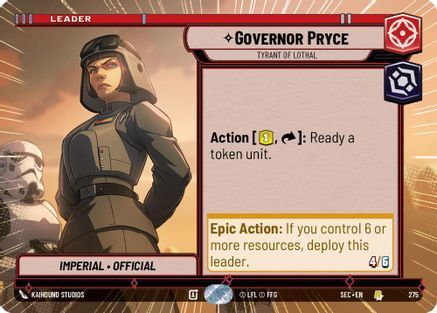 Governor Pryce - Tyrant of Lothal (Hyperspace) (275) [Secrets of Power] Star Wars: Unlimited Single Disney