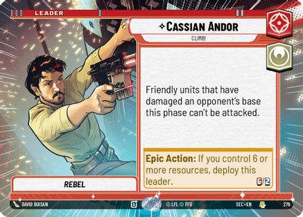 Cassian Andor - Climb! (Hyperspace) (276) [Secrets of Power] Star Wars: Unlimited Single Disney