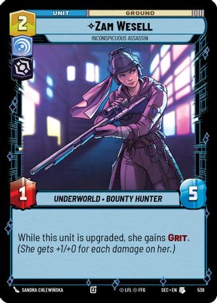 Zam Wesell - Inconspicuous Assassin (Foil) (539) [Secrets of Power] Foil Star Wars: Unlimited Single Disney