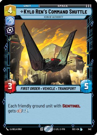 Kylo Ren's Command Shuttle - Icon of Authority (Foil) (542) [Secrets of Power] Foil Star Wars: Unlimited Single Disney