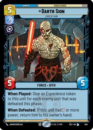 Darth Sion - Lord of Pain (Foil) (545) [Secrets of Power] Foil Star Wars: Unlimited Single Disney