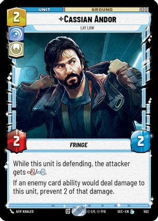 Cassian Andor - Lay Low (Foil) (552) [Secrets of Power] Foil Star Wars: Unlimited Single Disney