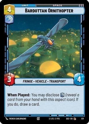 Bardottan Ornithopter (Foil) (572) [Secrets of Power] Foil Star Wars: Unlimited Single Disney