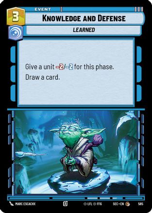 Knowledge and Defense (Foil) (585) [Secrets of Power] Foil Star Wars: Unlimited Single Disney