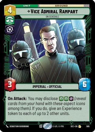 Vice Admiral Rampart - On Schedule (Foil) (595) [Secrets of Power] Foil Star Wars: Unlimited Single Disney