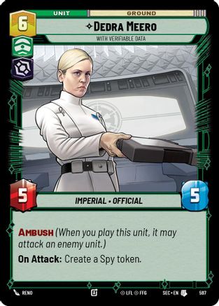 Dedra Meero - With Verifiable Data (Foil) (597) [Secrets of Power] Foil Star Wars: Unlimited Single Disney