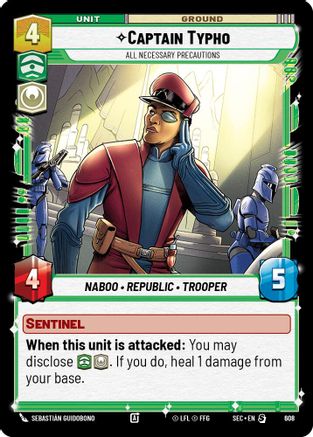 Captain Typho - All Necessary Precautions (Foil) (608) [Secrets of Power] Foil Star Wars: Unlimited Single Disney