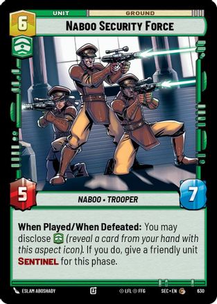 Naboo Security Force (Foil) (630) [Secrets of Power] Foil Star Wars: Unlimited Single Disney