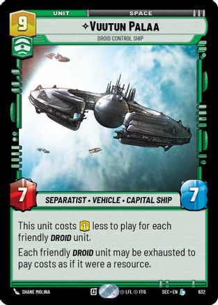 Vuutun Palaa - Droid Control Ship (Foil) (632) [Secrets of Power] Foil Star Wars: Unlimited Single Disney