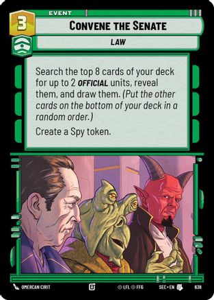 Convene the Senate (Foil) (638) [Secrets of Power] Foil Star Wars: Unlimited Single Disney
