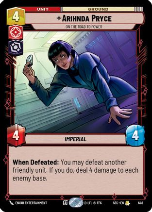 Arihnda Pryce - On the Road to Power (Foil) (646) [Secrets of Power] Foil Star Wars: Unlimited Single Disney