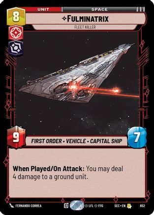 Fulminatrix - Fleet Killer (Foil) (652) [Secrets of Power] Foil Star Wars: Unlimited Single Disney