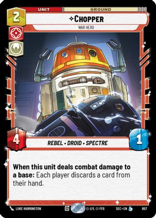 Chopper - War Hero (Foil) (657) [Secrets of Power] Foil Star Wars: Unlimited Single Disney