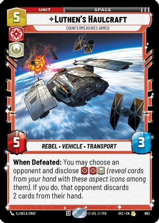Luthen's Haulcraft - Countermeasures Armed (Foil) (663) [Secrets of Power] Foil Star Wars: Unlimited Single Disney