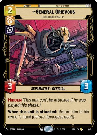 General Grievous - Scuttling to Safety (Foil) (697) [Secrets of Power] Foil Star Wars: Unlimited Single Disney