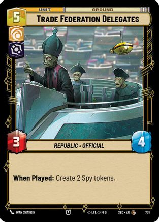 Trade Federation Delegates (Foil) (701) [Secrets of Power] Foil Star Wars: Unlimited Single Disney