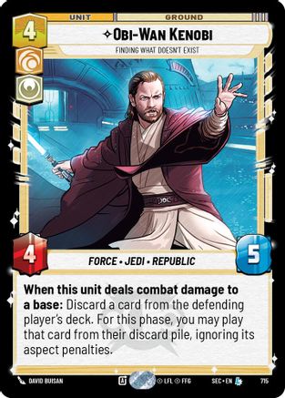 Obi-Wan Kenobi - Finding What Doesn't Exist (Foil) (715) [Secrets of Power] Foil Star Wars: Unlimited Single Disney