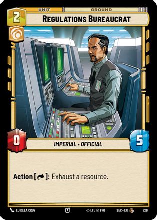 Regulations Bureaucrat (Foil) (726) [Secrets of Power] Foil Star Wars: Unlimited Single Disney