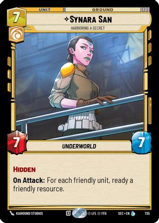 Synara San - Harboring a Secret (Foil) (735) [Secrets of Power] Foil Star Wars: Unlimited Single Disney