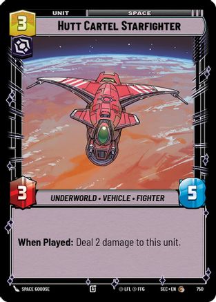 Hutt Cartel Starfighter (Foil) (750) [Secrets of Power] Foil Star Wars: Unlimited Single Disney