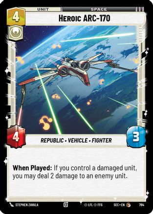 Heroic ARC-170 (Foil) (764) [Secrets of Power] Foil Star Wars: Unlimited Single Disney