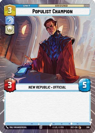 Populist Champion (Hyperspace) (308) [Secrets of Power] Star Wars: Unlimited Single Disney