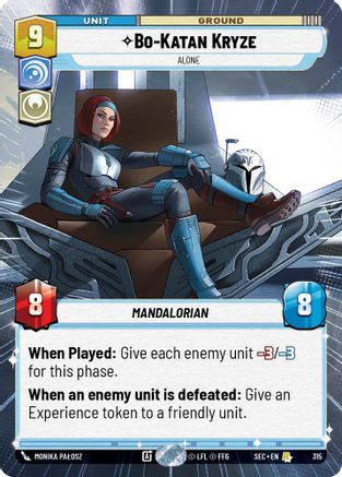 Bo-Katan Kryze - Alone (Hyperspace) (315) [Secrets of Power] Star Wars: Unlimited Single Disney