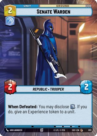 Senate Warden (Hyperspace) (323) [Secrets of Power] Star Wars: Unlimited Single Disney