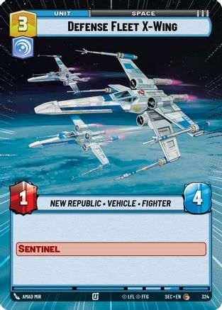 Defense Fleet X-Wing (Hyperspace) (324) [Secrets of Power] Star Wars: Unlimited Single Disney