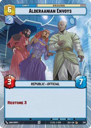 Alderaanian Envoys (Hyperspace) (330) [Secrets of Power] Star Wars: Unlimited Single Disney