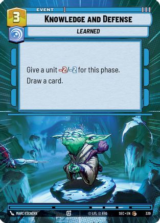 Knowledge and Defense (Hyperspace) (339) [Secrets of Power] Star Wars: Unlimited Single Disney