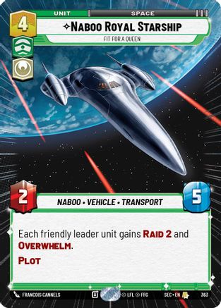 Naboo Royal Starship - Fit For A Queen (Hyperspace) (363) [Secrets of Power] Star Wars: Unlimited Single Disney