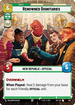 Renowned Dignitaries (Hyperspace) (366) [Secrets of Power] Star Wars: Unlimited Single Disney