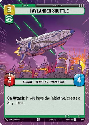 Taylander Shuttle (Hyperspace) (379) [Secrets of Power] Star Wars: Unlimited Single Disney