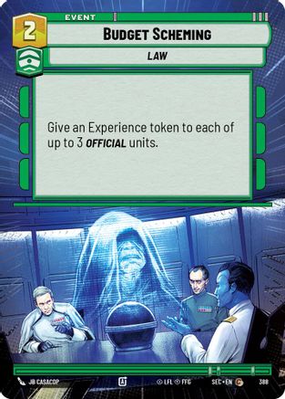 Budget Scheming (Hyperspace) (388) [Secrets of Power] Star Wars: Unlimited Single Disney