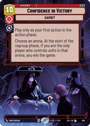 Confidence in Victory (Hyperspace) (409) [Secrets of Power] Star Wars: Unlimited Single Disney