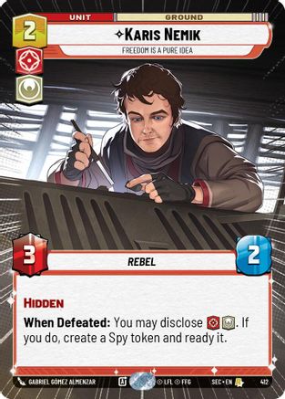 Karis Nemik - Freedom is a Pure Idea (Hyperspace) (412) [Secrets of Power] Star Wars: Unlimited Single Disney
