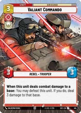Valiant Commando (Hyperspace) (414) [Secrets of Power] Star Wars: Unlimited Single Disney