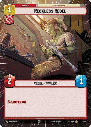 Reckless Rebel (Hyperspace) (424) [Secrets of Power] Star Wars: Unlimited Single Disney