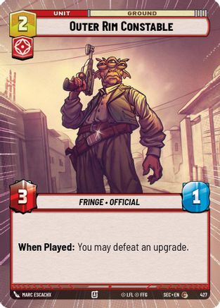 Outer Rim Constable (Hyperspace) (427) [Secrets of Power] Star Wars: Unlimited Single Disney
