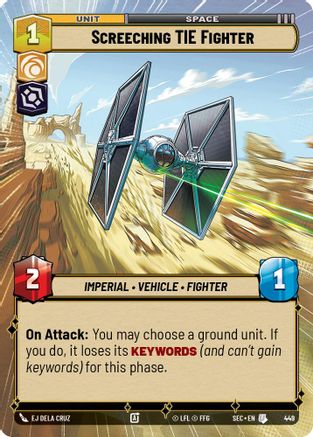 Screeching TIE Fighter (Hyperspace) (449) [Secrets of Power] Star Wars: Unlimited Single Disney