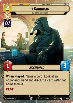 Garindan - Information Broker (Hyperspace) (450) [Secrets of Power] Star Wars: Unlimited Single Disney