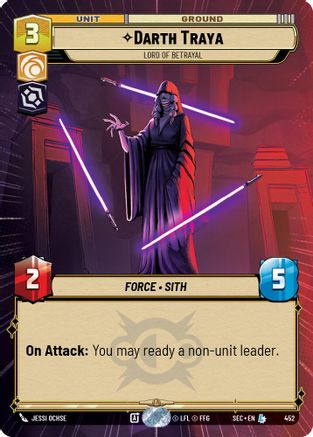 Darth Traya - Lord of Betrayal (Hyperspace) (452) [Secrets of Power] Star Wars: Unlimited Single Disney