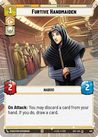 Furtive Handmaiden (Hyperspace) (461) [Secrets of Power] Star Wars: Unlimited Single Disney