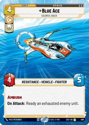 Blue Ace - Colorful Racer (Hyperspace) (468) [Secrets of Power] Star Wars: Unlimited Single Disney
