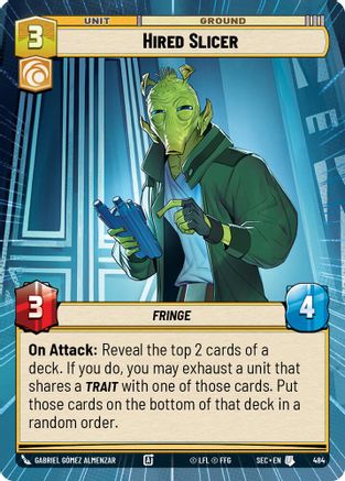 Hired Slicer (Hyperspace) (484) [Secrets of Power] Star Wars: Unlimited Single Disney